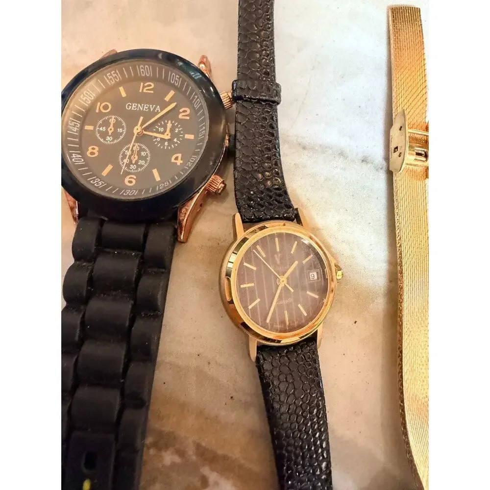 Vintage & Modern Watch Lot Elgin Gruen Swatch Anne Klein Geneva Parts Repair